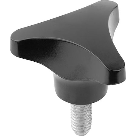 Kipp Triangular knob, external threads M06 x 15 mm, knob thermoset. K0183.14006X15